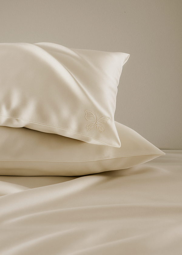Pre-Order: Butterfly Metamorphosis Silk Embroidered Luxury Pillowcase
