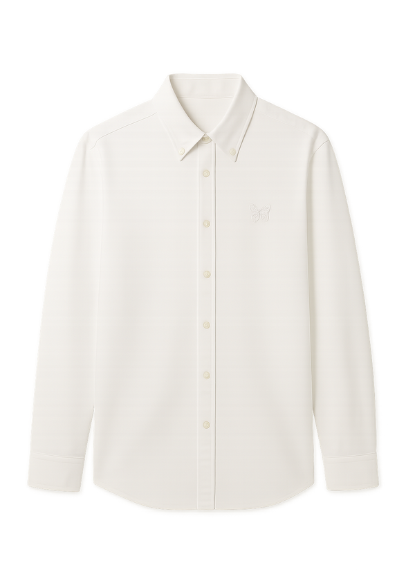 Butterfly Metamorphosis Embroidered Silk Cotton Long-Sleeve